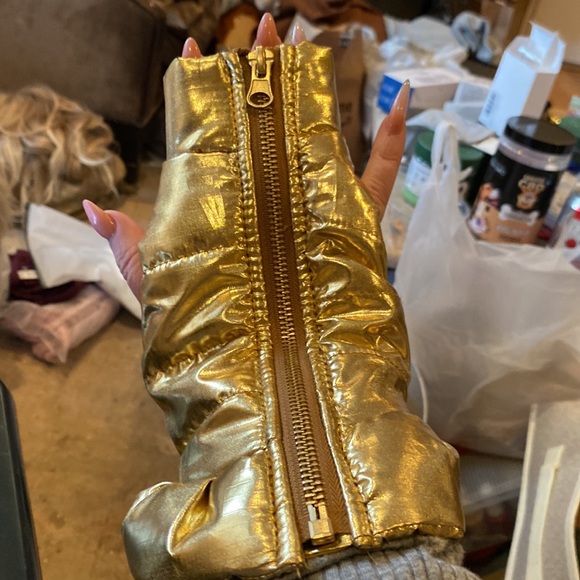 Coat/dress Unbranded gold metallic zip up - Picture 2 of 6